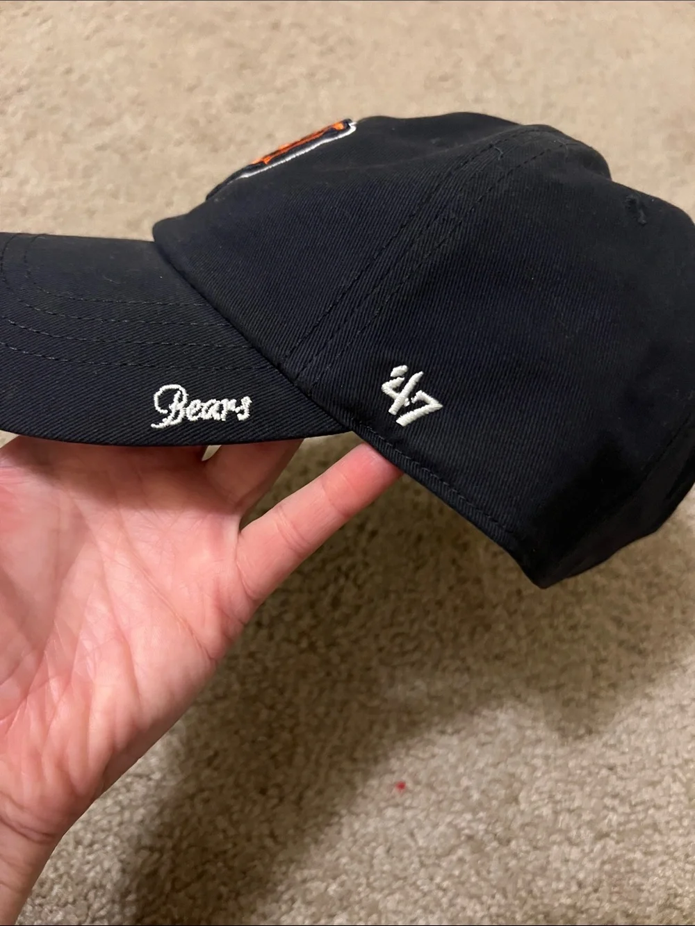 Chicago Bears navy blue hat with Orange Bear Logo - Picture 2 of 4